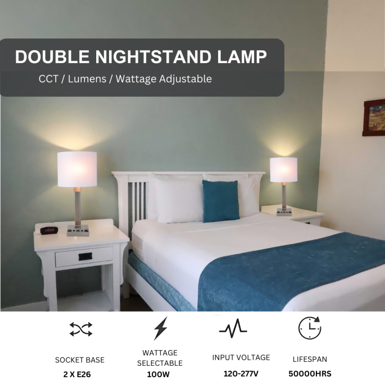 SES-303 DOUBLE NIGHTSTAND LAMP